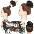 thumbnail image 4 of SEGO Messy Human Hair Bun Extensions Straight/Curly Hair Bun Hairpiece for Updo Style Chignon for Women Donut Ponytail, 4 of 8