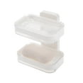 thumbnail image 5 of Unique Bargains 1 Pc Wall Mounted Soap Dish Double Layer Clear Soap Dish for Bathroom Kitchen 4.96"x3.39"x6.22" Clear, 5 of 6