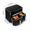 thumbnail image 2 of T-fal XXL Dual Air Fryer, 11.6 Quart, 7 in 1 cooking programs, dual basket air fryer, airfryer, extra crisp, roast, bake, reheat, dehydrate, sync mode, Dishwasher Safe components, Black, 2 of 9