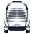 thumbnail image 4 of Lenpel Women's Crew Neck Sweatshirts Long Sleeve Striped Color Block Side Split Pullover Tops Loose Fashion Outfits, 4 of 6