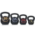 thumbnail image 5 of ZENY 4-Piece Kettlebell Exercise Fitness Weight Set with Storage Rack, 5lb, 10lb, 15lb, 20lb for Full Body Workout & Exercise Fitness, 5 of 7