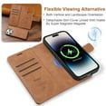 thumbnail image 5 of Dteck for iPhone 13 Pro Case Detachable Wallet Case with Card Holder, 2 in 1 PU Leather Flip Folio Case with Stand Shockproof Phone Cover,Brown, 5 of 6