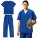 thumbnail image 1 of 1 Juego de uniforme de enfermera, uniforme de tela con bolsillo, uniformes de enfermería con cuello en V, conjunto con bolsillos, talla M, 1 of 7