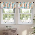 thumbnail image 2 of LALILO Kitchen Curtain Valance Colorful Ikat Watercolor Rod Pocket Window Curtain 52"x 18" Set of 2, 2 of 5