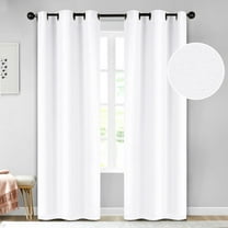 Superior Jaxon Blackout Curtains, Grommet Header, Set of 2, 42" x 96", Snow White