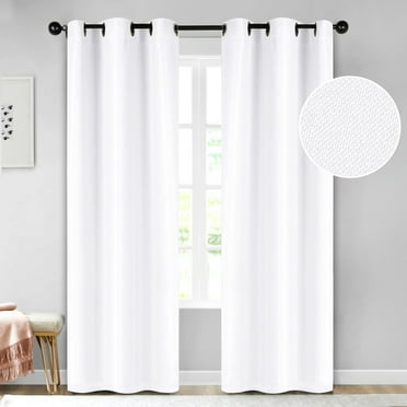 Superior Jaxon Blackout Curtains, Grommet Header, Set of 2, 42" x 96", Snow White