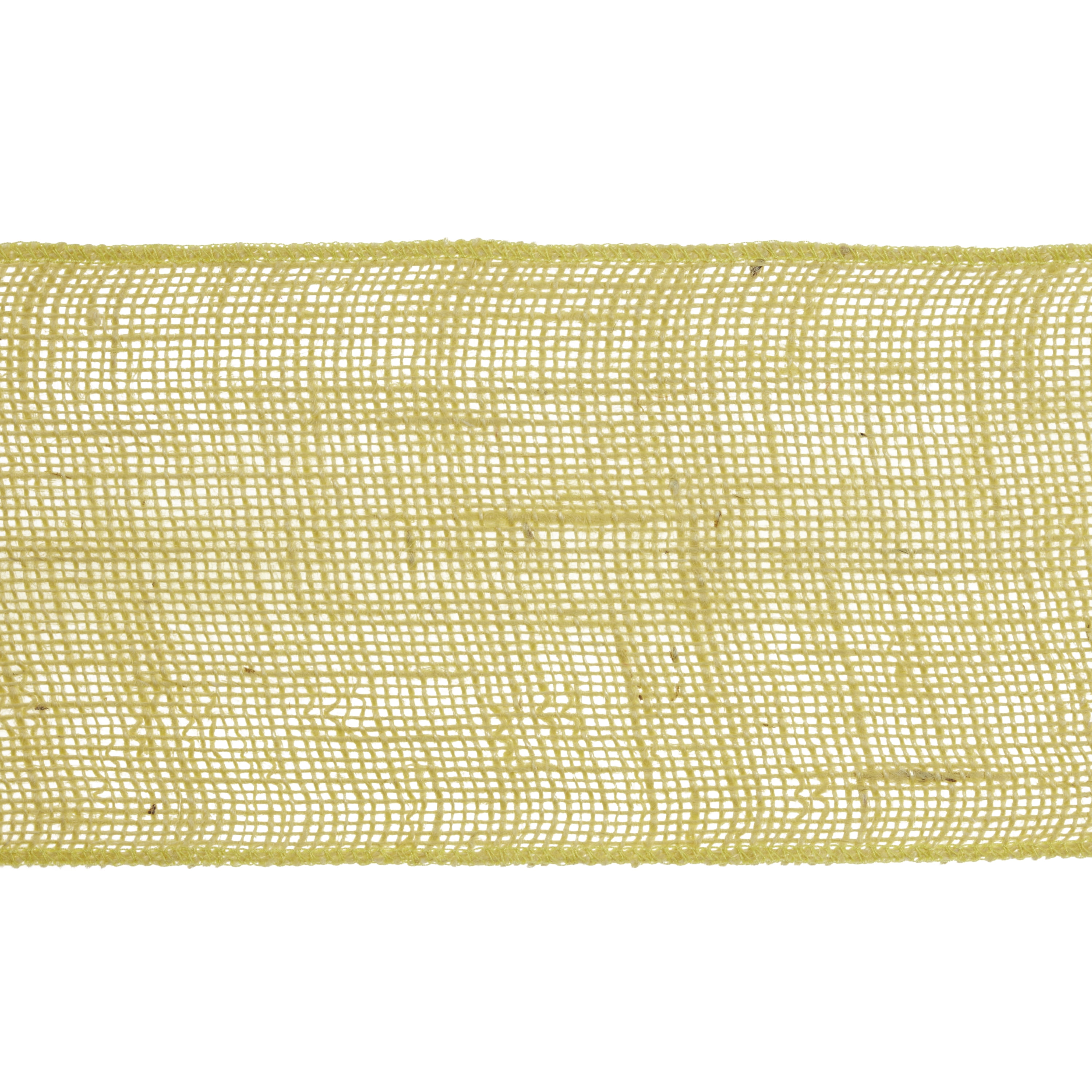 (2 pack) Love, Laugh, Craft Jute Burlap Roll Precut, Finished Edges, 6"W x 5-Yards, Lemon Yellow