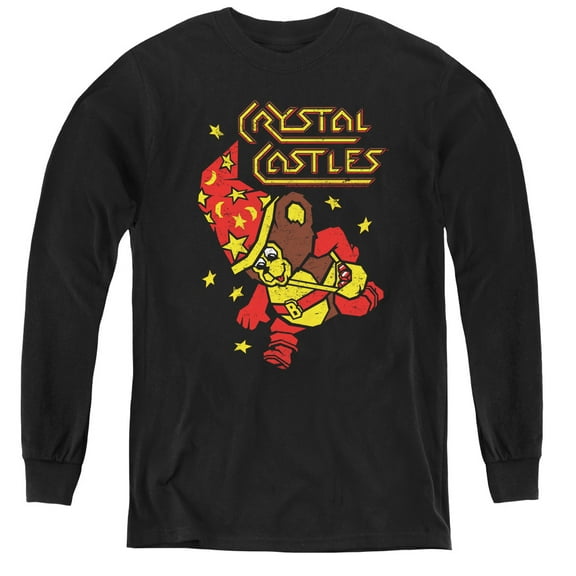 Atari Crystal Bear Youth Long Sleeve T-Shirt Tee Black