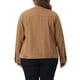 thumbnail image 3 of Chaqueta de mezclilla para mujer de talla grande Agnes Orinda, chaqueta utilitaria con botones y bolsillos, atuendos 2025 2X marrón, 3 of 5