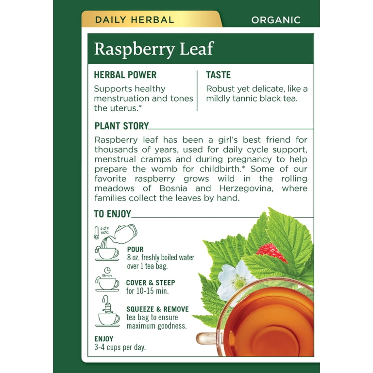 tobacco leaf tea benefits Traditional Medicinals Tea, Organic Raspberry Leaf, Tea Bags, 16 Count