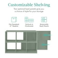 thumbnail image 4 of Best Choice Products 6-Cube Bookshelf, 11in Display Storage System, Organizer w/ Removable Back Panels - Sage, 4 of 9
