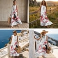 thumbnail image 3 of FOR U DESIGNS Plum Blossom Cat Clouds Print Matchable Couple Outfits Matching Clothes Linen-Look Casual Shirt or Maxi Sleeveless Dress for Beach Parties Travel, 3 of 7