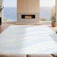 thumbnail image 2 of Design&I 5'x7' Washable Area Rug Snag-Free, Skid-Resistant Ocean Nautical Themed Gentle Curving Motifs Tones Asymmetric for Dining Room, Under Table, Home Office, 2 of 7