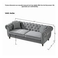 thumbnail image 6 of Newest 3+3 Seater ‌velvet upholstery fabric Sofa with Roll Armrest & Nailhead,Upholstered Mid Century Modern Couch,3 Seater & 3 Seater Couch for Living Room, Office, Apartment, Gray, 6 of 9