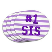 #1 Sis Number One Favorite Sister Sibling Coaster Set