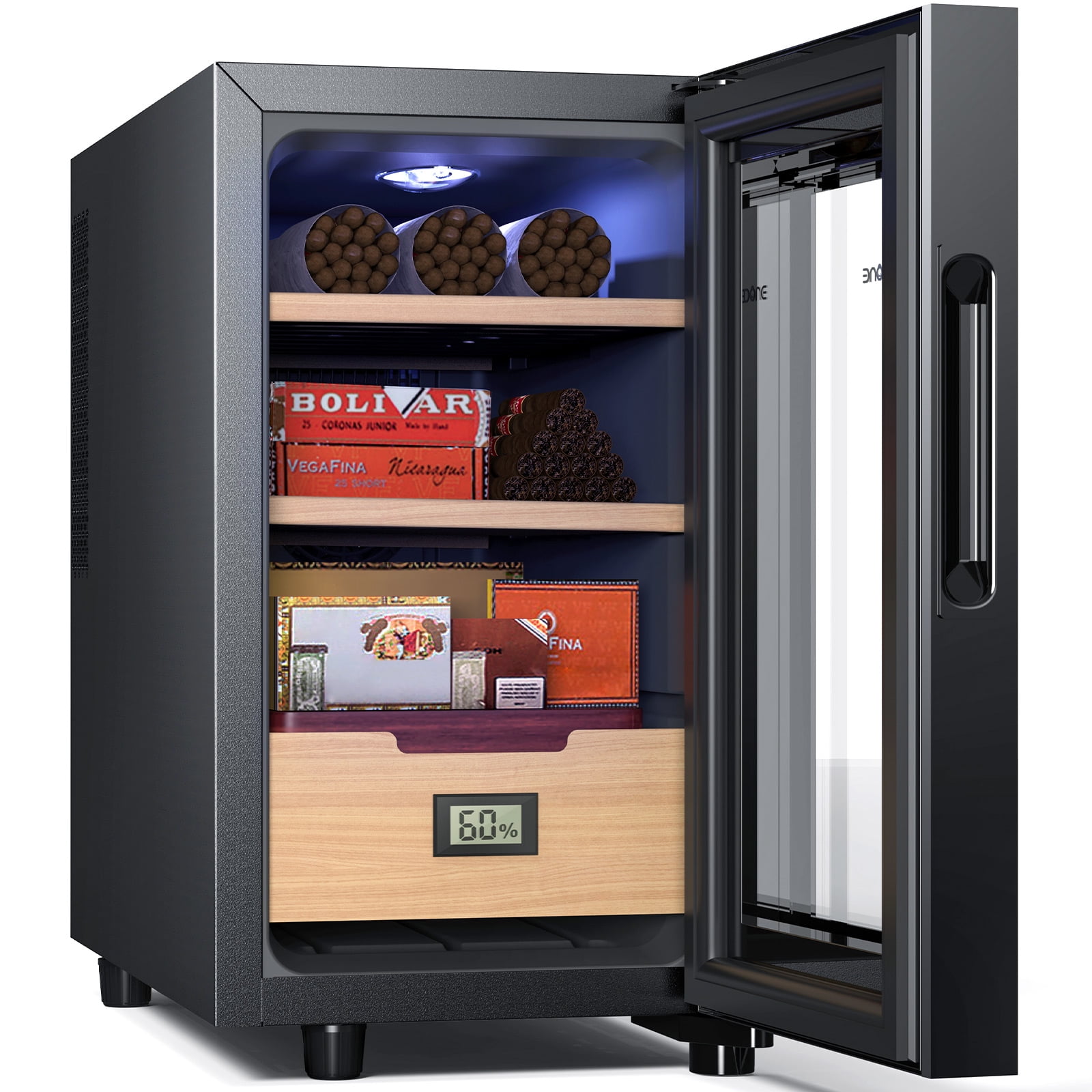NEEDONE 23L Electric Cigar Humidor for Counts, With Cooling & Humidity Control System,With Spanish Cedar Wood Shelves,Gifts for Men Walmart.com
