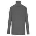 thumbnail image 4 of RYRJJ Women Trendy Casual Turtleneck Sweater Long Sleeve Slouchy Cable Knit Tunic Sweaters Lightweight Pullover Jumper Tops with Pockets(Gray,L), 4 of 5