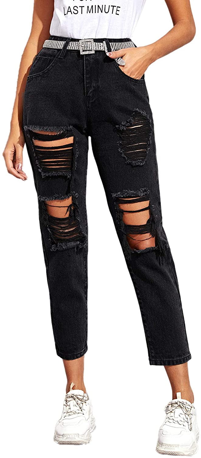 Women's Ripped Boyfriend Jeans 