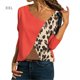 thumbnail image 1 of Camiseta de mujer de manga larga con cuello redondo y blusa informal con bloques de color, rojo, XXL Vogacara AP001589-05, 1 of 6