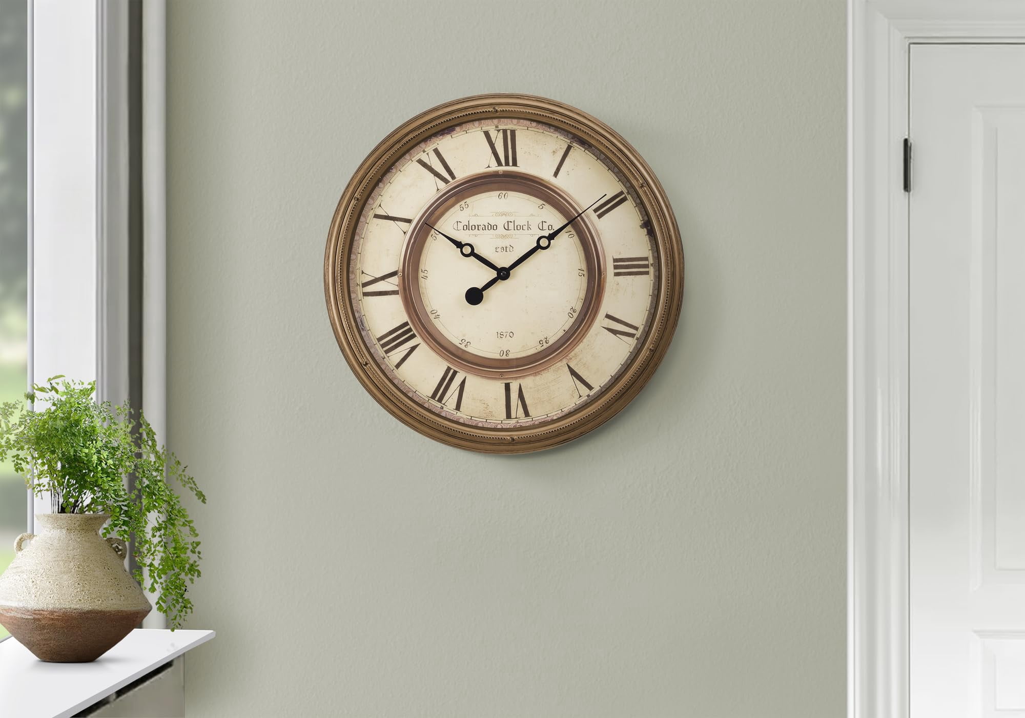 Clocks - 20" Round - Wall Clock - Antique Brown - Transitional