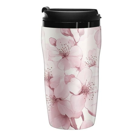 

Pink Japanese Cherry Blossoms Travel Coffee Tumbler Reusable Cup for Coffee or Tea Portable Cup Holder Friendly for Hot or Cold Drinks 250ml