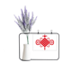 thumbnail image 1 of China roja patron de nudo de Seguridad Tarjeta de jarrón de lavanda artificial, 1 of 3