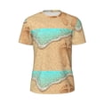 thumbnail image 6 of Rocae Beach Footprint for Men's Mesh Quick-Dry Short Sleeve Workout T-Shirt,Mens Crew Neck Tee Lightweight Soft Classic T Shirts X-Small, 6 of 9