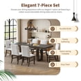 thumbnail image 6 of Traditional 7-Piece Dining Table Set for 6, 72" Extendable Kicthen Table with 12inch Butterfly Leaf and 6 Upholstered Dining Table Set, for Dining Room, 6 of 7