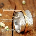 thumbnail image 5 of 925 Sterling Silver Spinner Ring for Women with Brass Fidget Ring Flowers Band, 5 of 6