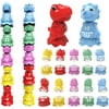 Stacking Matching Dinosaur Toy for Toddler - 10 Pieces Dinosaurs Learning Puzzle Toys with Numbers,Patterns,Counting Orting and Shape Sorting,Splicing Cognitive Senses Fine Building Blocks Toy