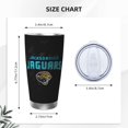 thumbnail image 4 of Taza térmica duradera de acero inoxidable 304 con tapa y pajita con temática del equipo de fútbol de los Jaguars Taza térmica de acero inoxidable de 20 oz Taza para automóvil Adecuada para bebidas, 4 of 8
