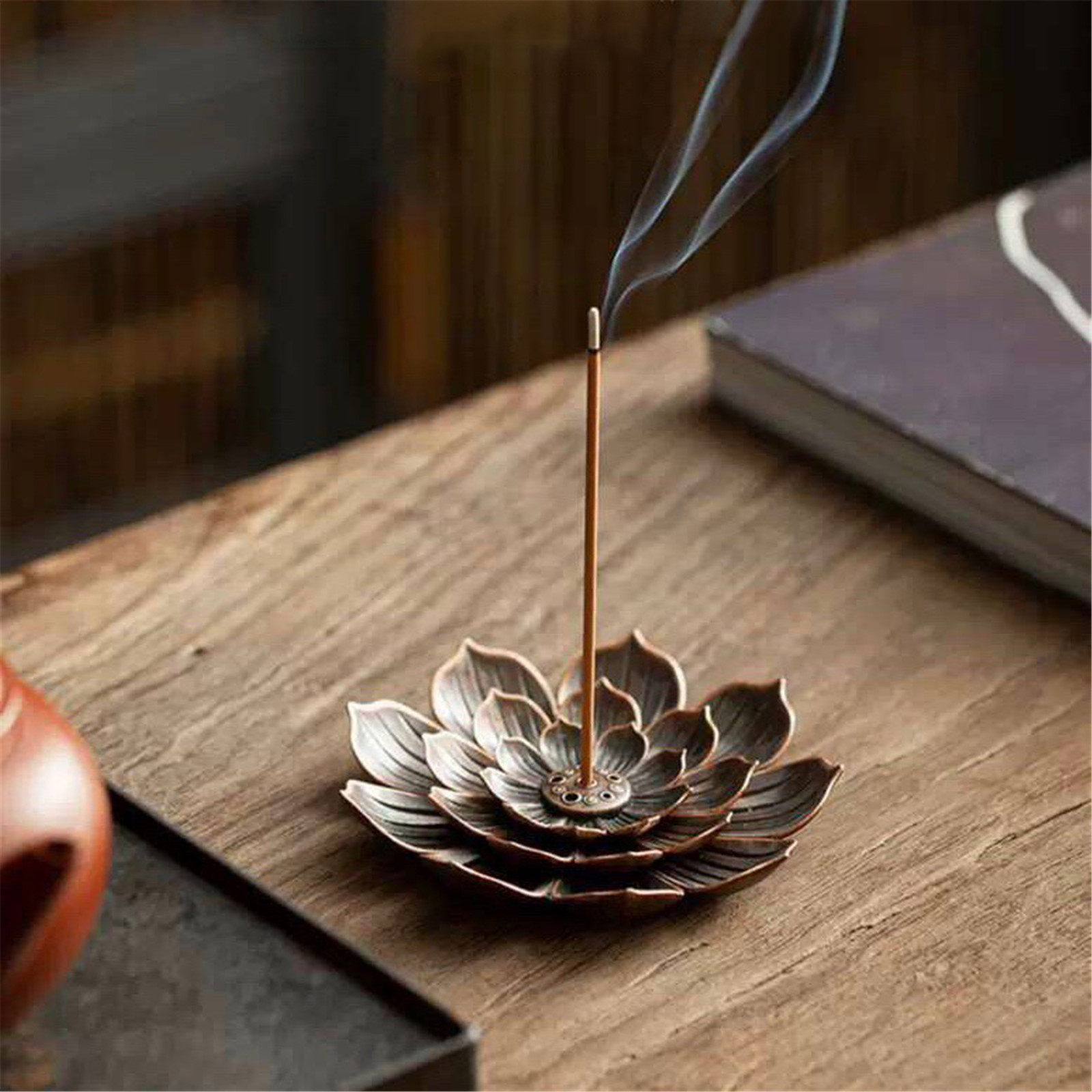 4pc Flower Brass Incense Burner Stick Incense Burner Rack with Ash ...