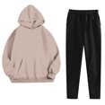 thumbnail image 2 of Yuyuzo Sweatsuits for Women 2 Piece Color Block Tracksuits Fleece Lined Comfy Loungewear Matching Lounge Sets, 2 of 7