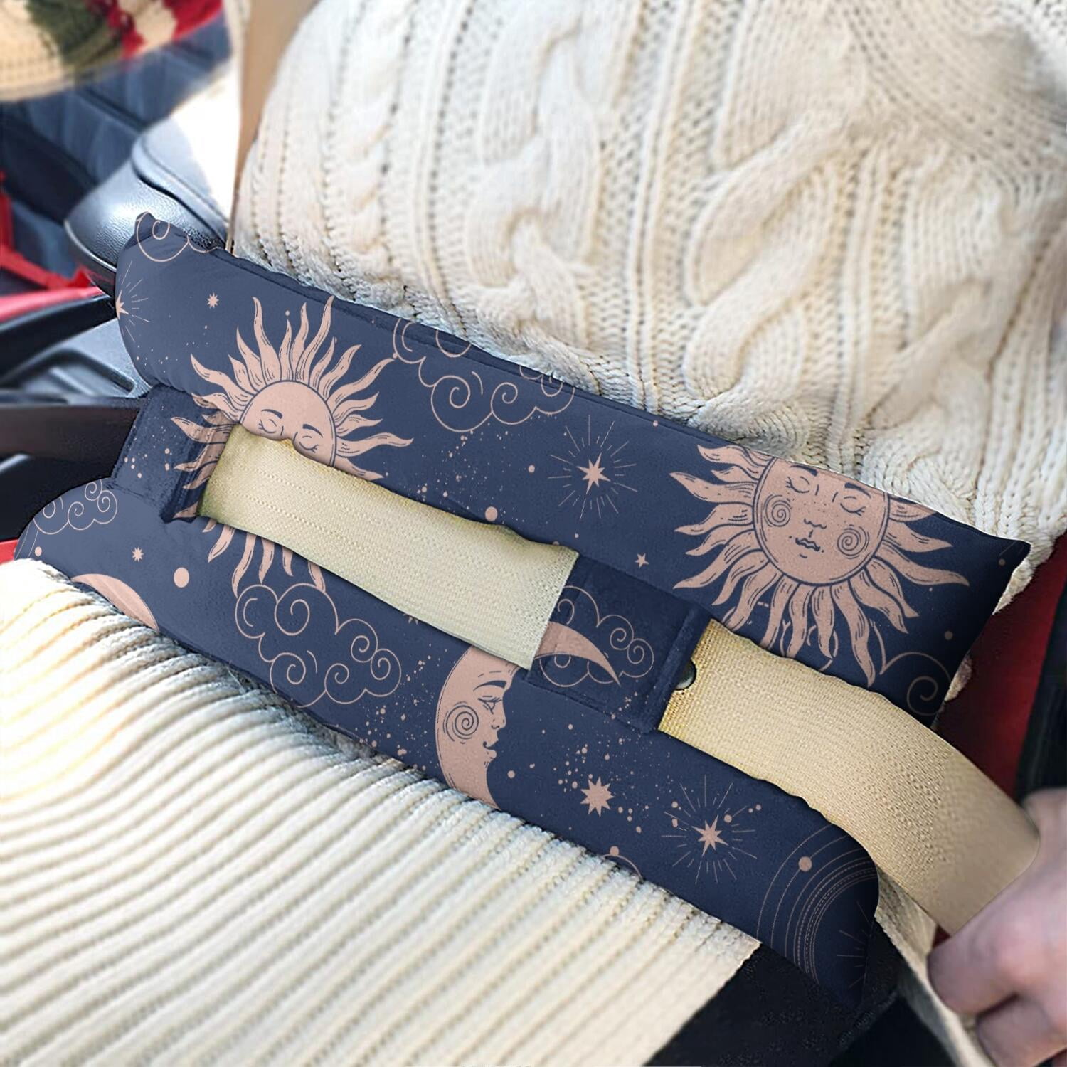 Astrology Print Mastectomy Pillow Car Seatbelt Cushion for Post-Surgery Comfort & Support