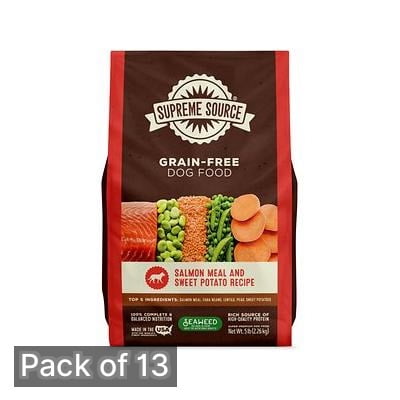 Supreme Source Grain Free Dry Dog Food, Salmon & Sweet Potato Recipe, 5 Pound Bag (Pack of 13)