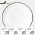 thumbnail image 4 of Impresserve 13-inch Disposable Plastic Clear Charger Plates with Silver Rim - 16 Count, 4 of 6