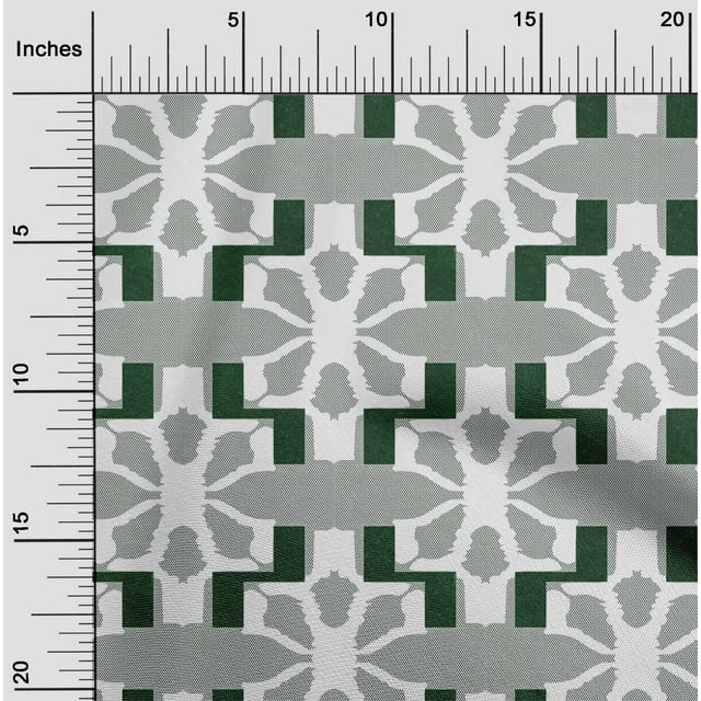 oneOone Cotton Cambric Fabric Geometric Kasuri Decor Fabric Printed BTY 56 Inch Wide
