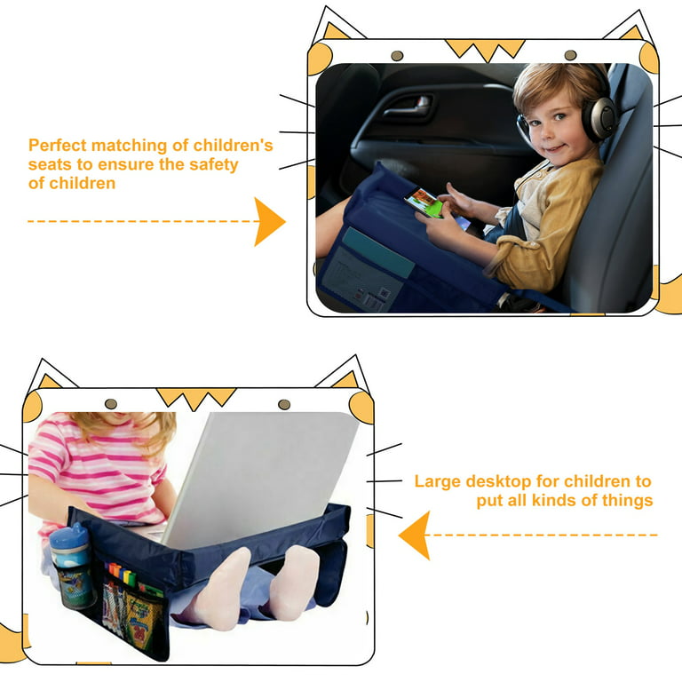PPTSLID Car Seat Snack Tray: Travel Tray for Kids Carseat Cup Holder with  Food Trays, Stroller Snacks Plate for Toddlers, Kid Road Trip Essentials
