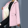 thumbnail image 4 of Black and Friday Best Selller Fayshow0 Womens Jackets Lightweight Athletic Women'S Thick Warm Lamb Wool Padded Coat Women'S Mid-Length Hooded Coat Pink, 4 of 4