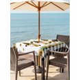 thumbnail image 3 of Outdoor Tablecloth with Umbrella Hole for Patio/Picnic/Party/Camping, Spring Bee Gnomes Waterproof Table Cloth Square Cover Washable, Sunflowers Black Checkered (60"x 60"), 3 of 8