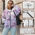 thumbnail image 6 of COEQINE Women's Full Zipper Soft Hoodie Oversized Sweatshirts Multicolor Leopard Print Pattern Long Sleeve Jacket for Women with Pockets Fall Y2K Tops Lightweight Casual Wear, L, 6 of 7