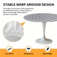 thumbnail image 6 of Moroccan Pattern Elastic Fitted Round Table Cover Geometric Trellis Grey Waterproof Outdoor Tablecloth for Holiday Party, Picnic, Patio & Dining Fits Tables Up to 36"-44", 6 of 8