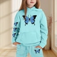 thumbnail image 2 of Byoo Little Girls' Clothing Set Butterfly Print Hoodie Sweatpants Sweatsuit Jogger Set, 2 of 4