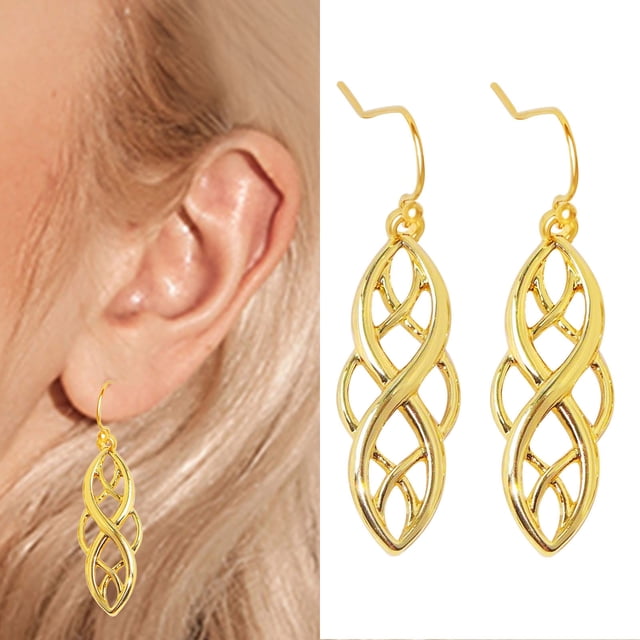Fiudx Colgantes En Estrella, Alegría En Aleación de Circonitas En Moda, Pendientes En Diseño Hueco, Atractiva Estrella Brillante En Cuatro Puntas, Ideal Como Regal Diario, Ideal para Cualquier Ocasió