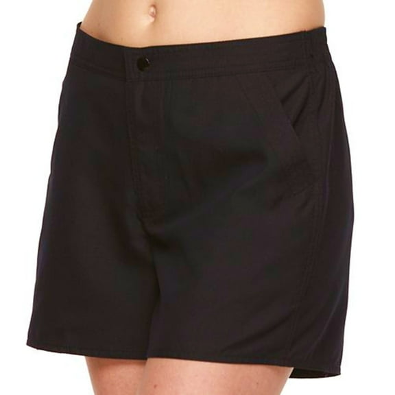 Croft & Barrow Black Tummy Slimmer Board Shorts Swimwear Women's 6