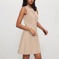 thumbnail image 5 of Women's Formal Work Mini Dress Casual 2025 Summer Sleeveless Elegant Button Bussiness Office Outfits, 5 of 8
