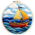 thumbnail image 1 of Kit de Fieltro de Lana para Principiantes | Velero (20 cm con Marco), 1 of 4