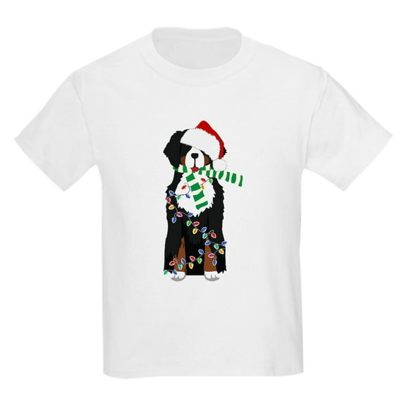 CafePress - Christmas Bernese Mt Holiday Dog Kids T Shirt - Light T-Shirt Kids XS-XL