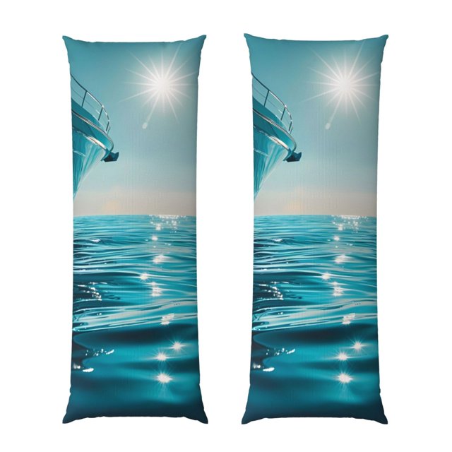Balery Turquoise Ocean Reflection Funda Protectora para Almohada Corporal de Algodón Hipoalergénico con Cierre(55 x 21 pulgadas), Almohadas No Incluidas