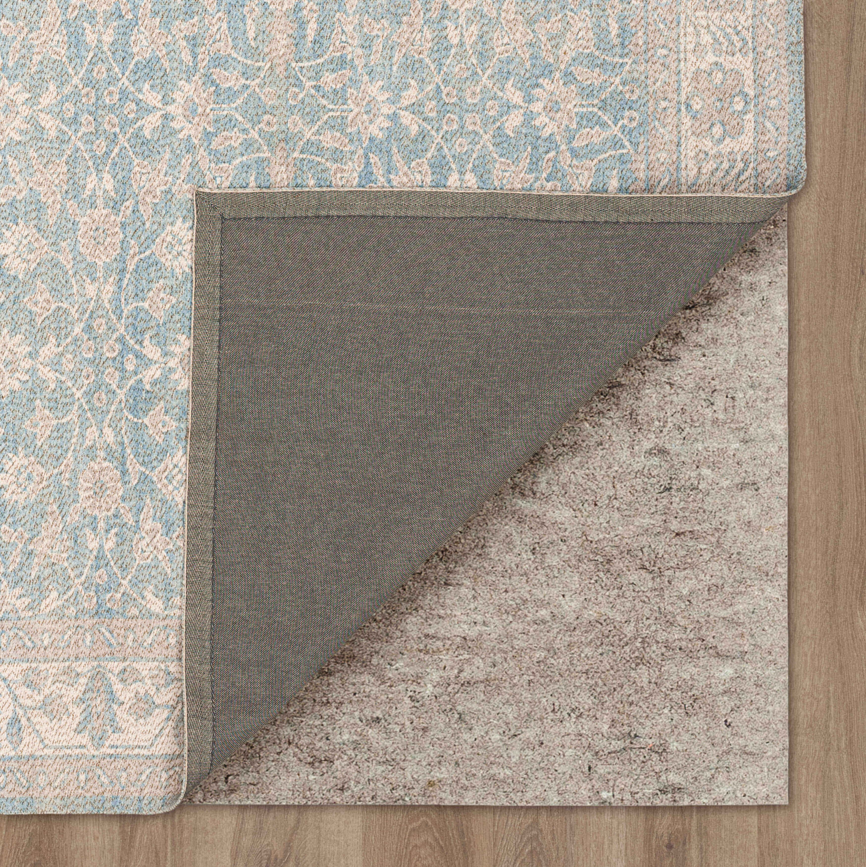 Mainstays Zula Jardin Low Pile Stain/Fade Resistant Polyester Indoor Area Rug, Blue, 5' x 7'